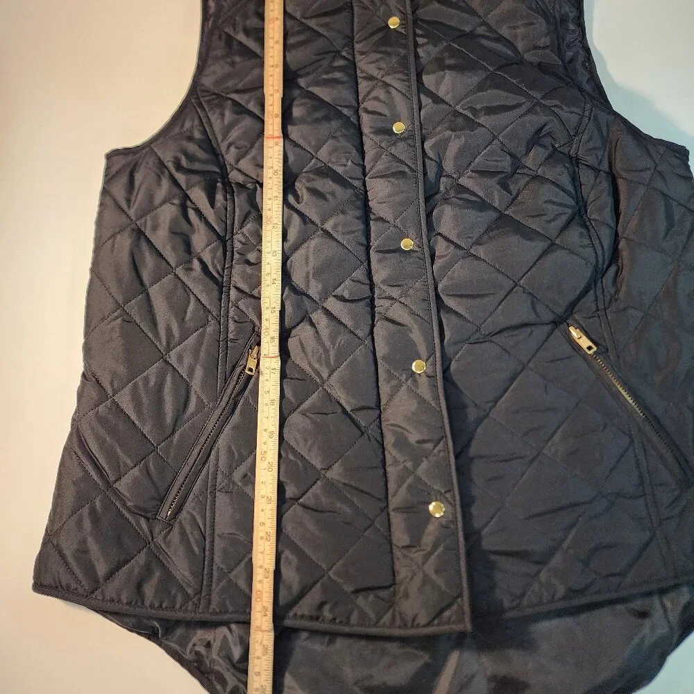 Crown & Ivy Women's Black Quilted Puffer Vest Size 1X - Picture 5 of 8
